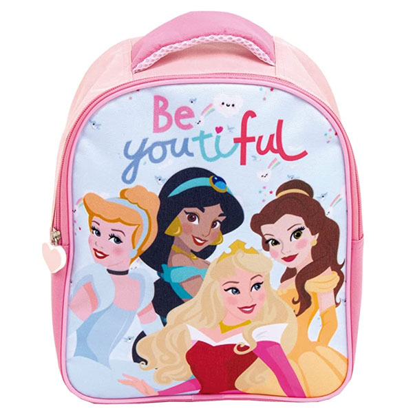 Superdiver Mochila infantil de Princesas Licencia Oficial Disney para el colegio y la guardería - 28x23x10 cm - con asas acolchadas - color rosa - Ideal para niñas